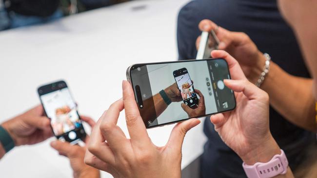 Apple says its new iPhone range has been built for generative artificial intelligence as it seeks to boost sales and show it is keeping up in the technology race. Picture: Nic Coury/AFP