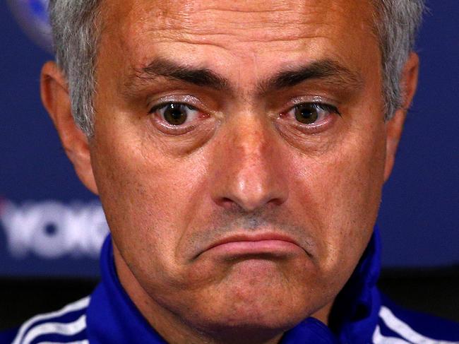 FILE - December 17, 2015: Jose Mourinho has been sacked as Chelsea manager. COBHAM, ENGLAND - OCTOBER 30: Chelsea manager Jose Mourinho chats to the media during a press conference at the Cobham training ground on October 30, 2015 in Cobham, England. (Photo by Charlie Crowhurst/Getty Images)