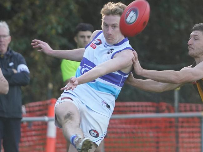 NFNL footy: Heidelberg West v Kilmore at Heidelberg Park. Kilmore player Liam Monaghan. Picture: Valeriu Campan