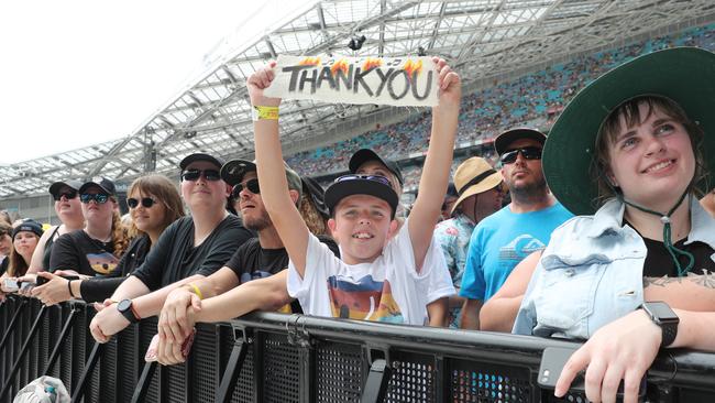 A greateful front row fan. Picture: Richard Dobson