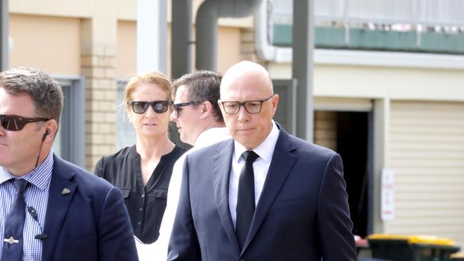 Peter Dutton, federal opposition leader, At the State Funeral Service for Mike Ahern AO, at Our Lady of the Rosary Catholic Church, Caloundra, on Friday 25th August 2023 - Photo Steve Pohlner