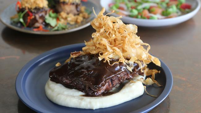 Sparrow at Nobby Beach has a new winter menu, a variety of food and new fit-out. The tender braised beef cheek on an earthy parsnip puree is a popular pick Picture Glenn Hampson