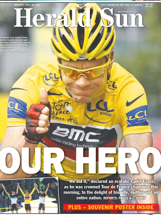 July 25, 2011 — Cadel Evans secured a place in cycling history and the elation of bleary-eyed Aussies who sat late into the night to witness the tough-as-nails Evans become the first Australian to win the coveted Tour de France.