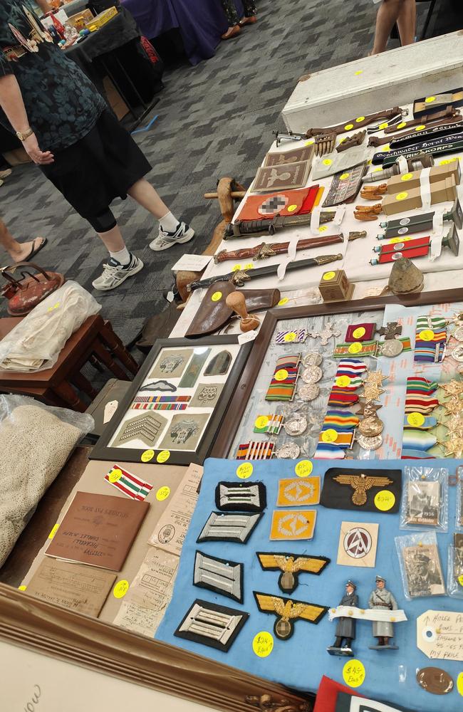 Nazi memorabilia on sale at the Red Carpet Gold Coast Antiques and Collectibles Fair which was held at the Coomera Indoor Sports Centre.