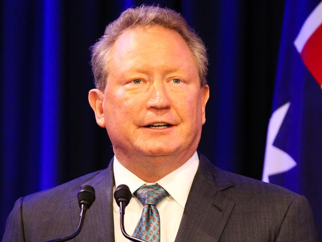 Fortescue Metals Group CEO and founder of the Walk Free Foundation Andrew 'Twiggy' Forrest speaks during a press conference after the Bali Process Government and Business Forum in Perth on Friday, August 25, 2017. The inaugural Bali Process Government and Business Forum is looking at ways to tackle modern slavery, human trafficking and forced labour. (AAP Image/Richard Wainwright) NO ARCHIVING