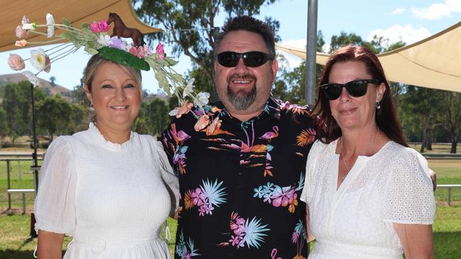 ALEXANDRA, AUSTRALIA - MARCH 16 2024 Kim, Mick and Meg attend the 2024 Alexandra Picnic Cup Picture: Brendan Beckett