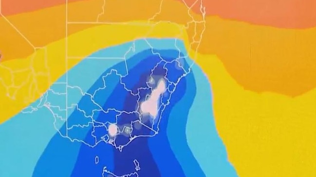 High pressure system brings cool dry conditions to four states. Picture: Sky News