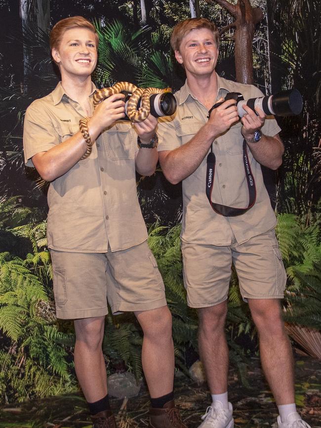 Robert Irwin met his own wax figure at Madame Tussauds. Picture: NewsWire / Jeremy Piper