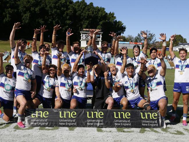 New Zealand Warriors celebrate their victory. Photo: Warren Gannon Photography