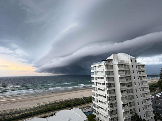 A severe thunderstorm warning was issued after a storm made landfall at the Gold Coast. Photo: Facebook/Mike Aug