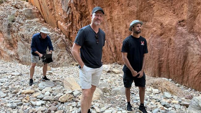 Nathan Buckley at Standley Chasm (Angkerle Atwaye) during his recent visit to Alice Springs after being named the ambassador for the upcoming Alice Springs Masters Games. Picture: Supplied