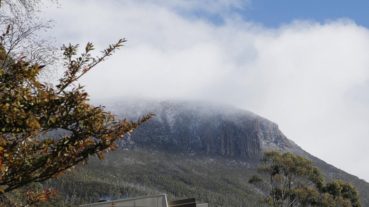 <p>Fresh snow on Mt Wellington, August 2018. Picture: MATHEW FARRELL</p>