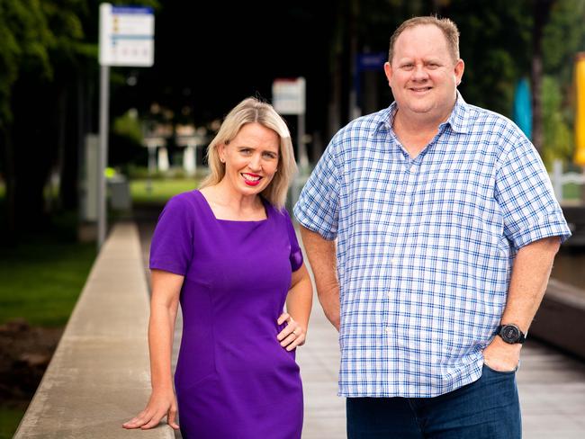 HyperOne want to do a $1.5 billion data super highway project across Australia of which Darwin will be an epicentre. Bevan Slattery and Kate Jones are in town for discussions with interested parties including the Northern Territory Government.  Photograph: Che Chorley