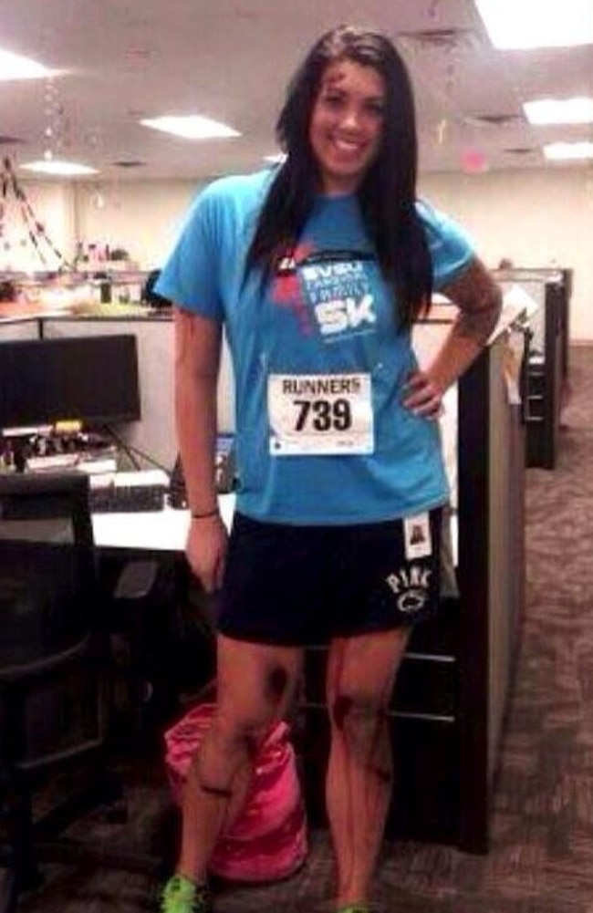 This woman thought it would be fun to dress up as a Boston marathon victim. Picture: Twitter