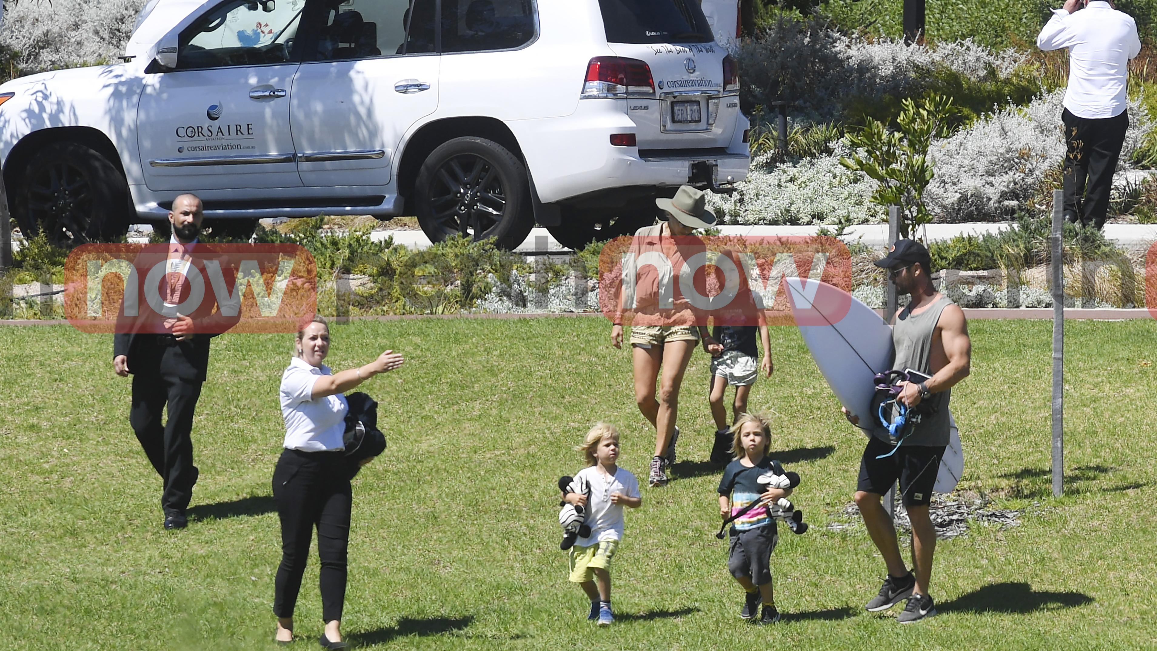 The Hemsworth family set off on their trip.