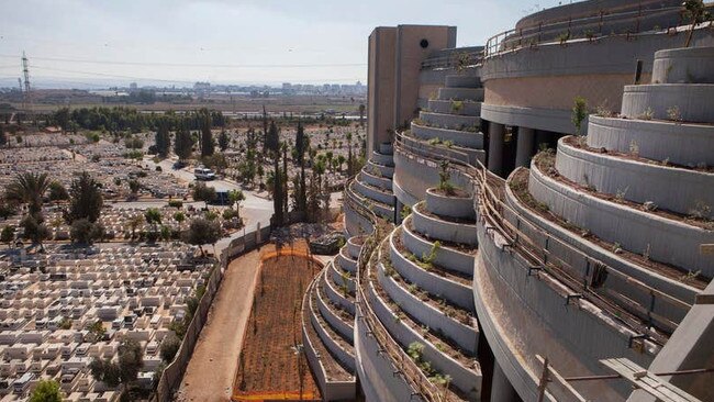 Yarkon cemetery vertical tower in Israel. Picture: AP