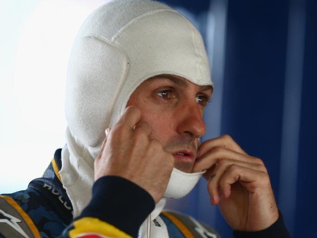 BATHURST, AUSTRALIA - OCTOBER 10: Jamie Whincup driver of the #1 Red Bull Racing Australia Holden prepares for qualifying for the Bathurst 1000, which is round 11 of the V8 Supercars Championship Series at Mount Panorama on October 10, 2014 in Bathurst, Australia. (Photo by Robert Cianflone/Getty Images)