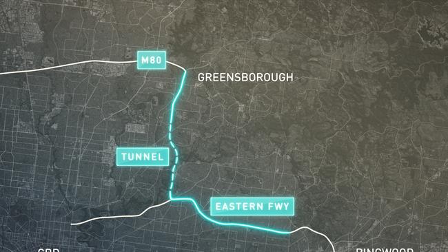 The route of the North East Link