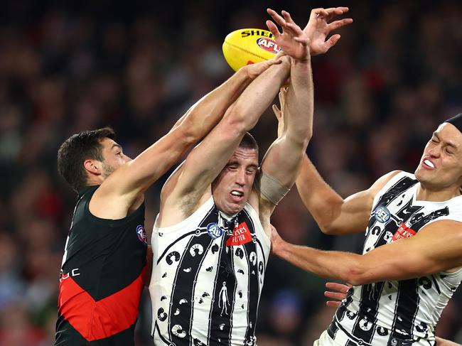 Darcy Cameron was taken to hospital after the match. Picture: Quinn Rooney/Getty Images