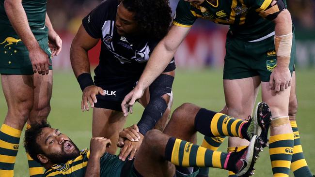 Adam Blair was put on report for his chicken-wing tackle on Sam Thaiday. Picture: Gregg Porteous