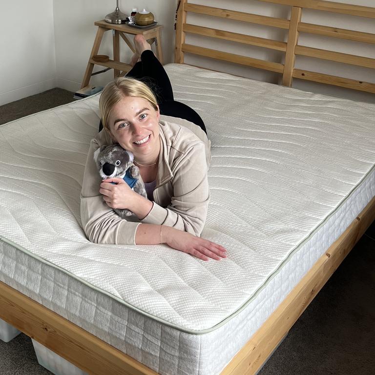 If you’re not sold yet, each Koala mattress comes with a cute plush koala toy. Picture: news.com.au/Hannah Paine.