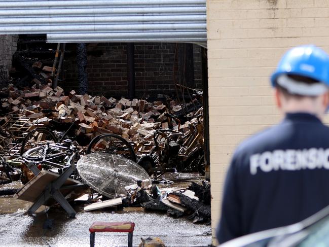 JANUARY 5, 2024: The scene after a fire at E-Bike world in Croydon.Picture: Damian Shaw