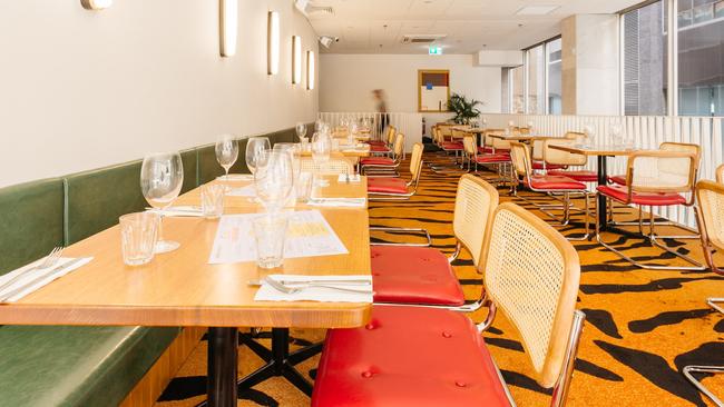 Upstairs dining room at Extra Chicken Salt. Picture: Julian Cebo