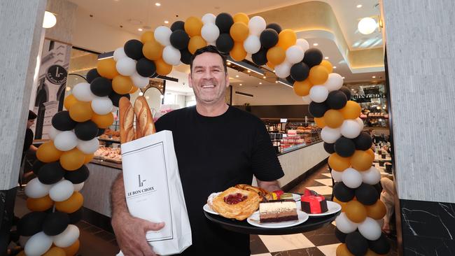 Le Bon Choix patisserie opened their second store at Robina Town Centre on Saturday. Pastry chef Savico Basset-Rouge with some goodies in front of the store. Picture Glenn hampson