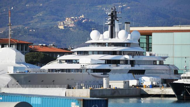 Superyacht Scheherazade moored in Carrara, Italy, 2022. Picture: Getty Images