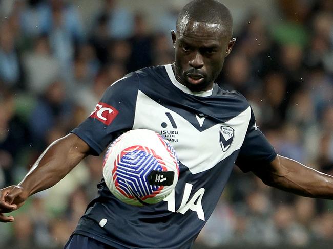 MELBOURNE, AUSTRALIA - MAY 05: Jason Geria of Melbourne Victory in during the A-League Men Elimination Final match between Melbourne Victory and Melbourne City at AAMI Park, on May 05, 2024, in Melbourne, Australia. (Photo by Jonathan DiMaggio/Getty Images)