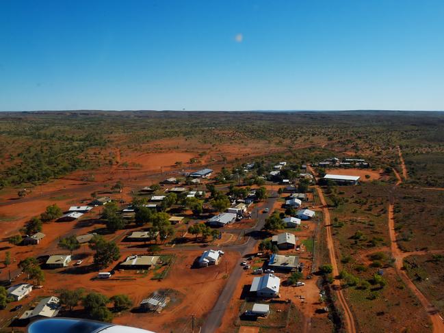 Aerial view of the remote Aboriginal community Canteen Creek.