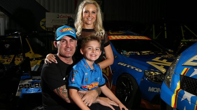 Matt Mingay with his wife Sheena and son Maddox. Picture: Scott Fletcher