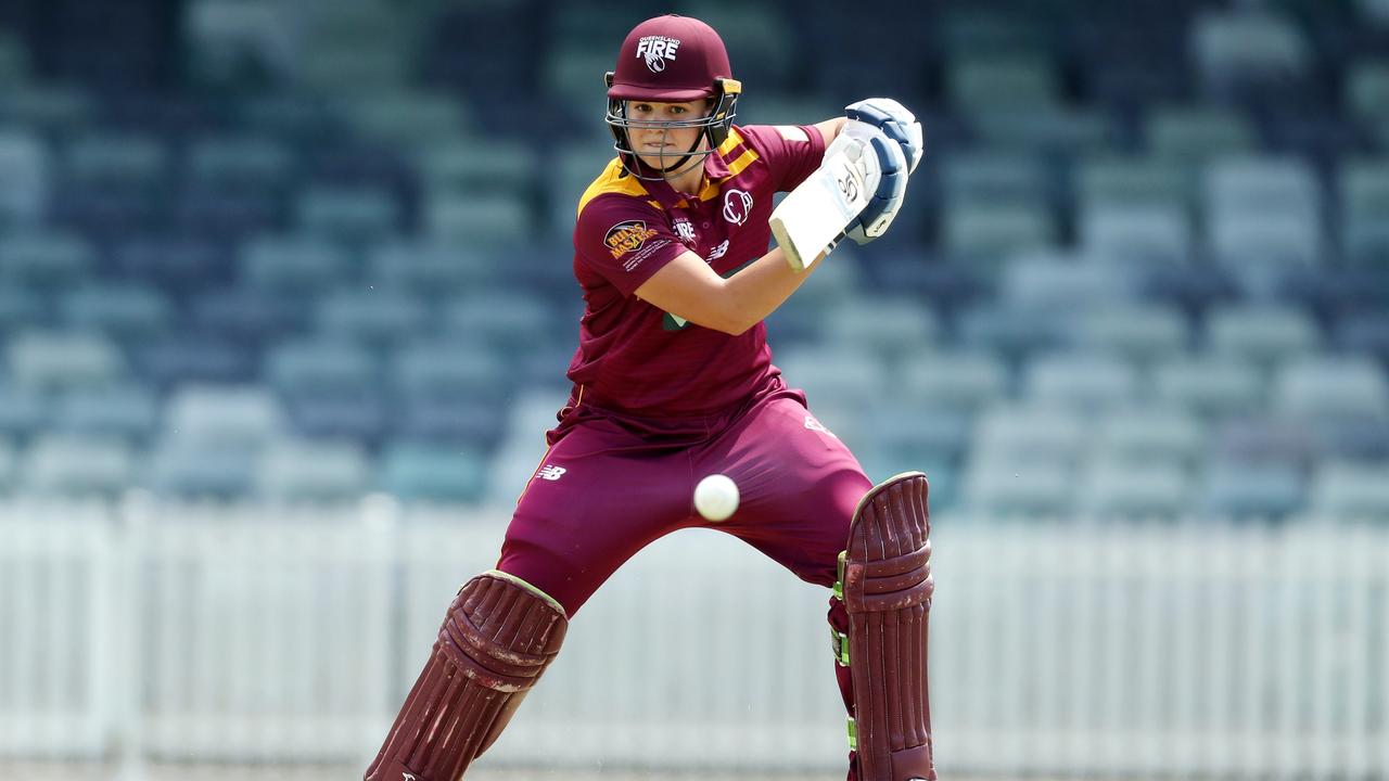 Georgia Voll bats for Queensland the WNCL match against Western Australia. Picture: Will Russell/Getty Images