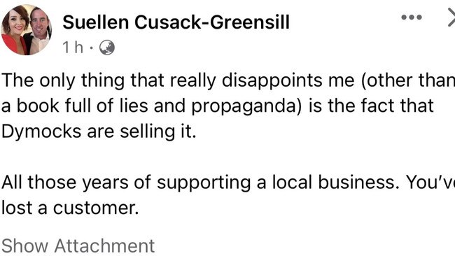 Suellen Cusack-Greensill has made a public comment about best-selling book, Pyramid of Lies, which claims to track the rise and fall of Greensill Capital.