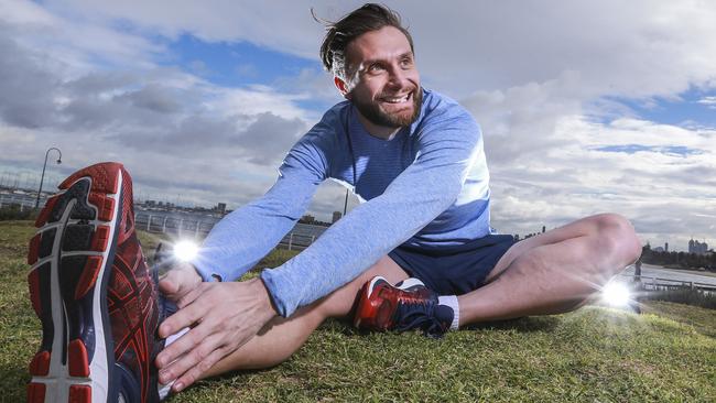 St Kilda's Oliver Worthington has been exercising for at least 20 minutes a day for three years. Picture: Wayne Taylor