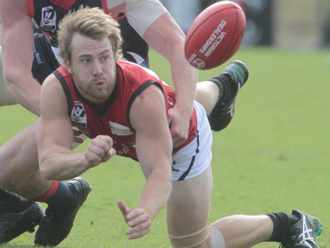 Shane Hockey playing for Frankston in 2015. Picture: Richard Serong