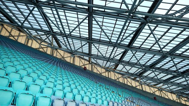 SYDNEY, AUSTRALIA - MARCH 19: An empty ANZ Stadium ahead of the round 2 NRL match between the Canterbury Bulldogs and the North Queensland Cowboys at ANZ Stadium on March 19, 2020 in Sydney, Australia. Due to the COVID-19 virus outbreak, the fixture is the first top-level Sydney rugby league match played in 112 years where fans are locked out of the ground. This is due to a NSW Public Health Order prohibiting outdoor events with more than 500 people. (Photo by Cameron Spencer/Getty Images) *** BESTPIX ***