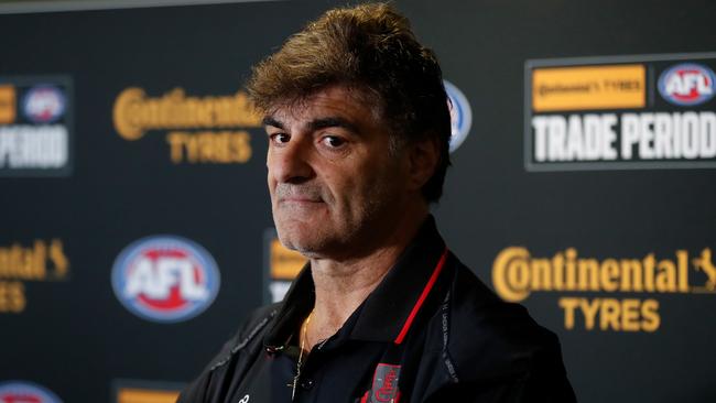 MELBOURNE, AUSTRALIA - OCTOBER 03: Adrian Dodoro, General Manager - List &amp; Recruiting of the Bombers is seen during The 2022 Continental Tyres AFL Trade Period at Marvel Stadium on October 03, 2022 in Melbourne, Australia. (Photo by Michael Willson/AFL Photos via Getty Images)