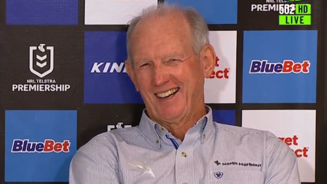 Wayne Bennett like you've rarely seen him. Photo: Fox Sports