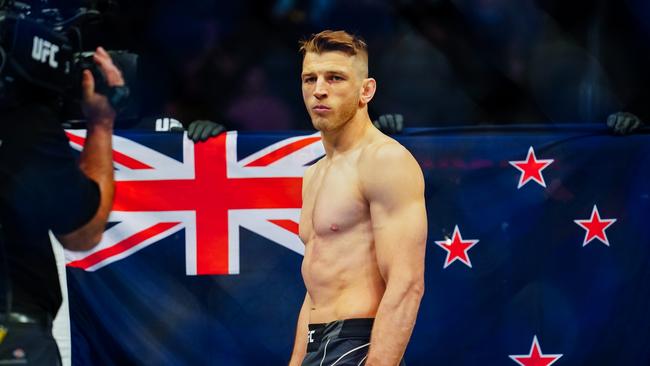 LAS VEGAS, NV - SEPTEMBER 25: Dan Hooker before his Lightweight fight against Nasrat Haqparast during UFC 266 at T-Mobile Arena on September 25, 2021 in Las Vegas, Nevada. (Photo by Alex Bierens de Haan/Getty Images)