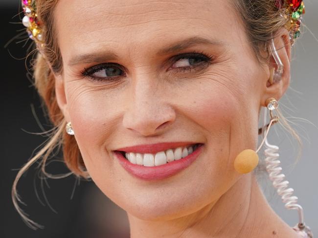 Television commentator and racing personality Francesca Cumani is seen during Melbourne Cup Day, at Flemington Racecourse in Melbourne, Tuesday, November 5, 2019. (AAP Image/Michael Dodge) NO ARCHIVING, EDITORIAL USE ONLY