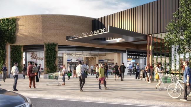 Eastern Creek’s newest dining and retail precinct, Eastern Creek Quarter, is expected to open within months. Picture: Supplied