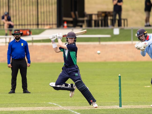 Ollie Peake starred with the bat for Geelong Grammar with an incredible knock of 154 runs. Picture: Contributed