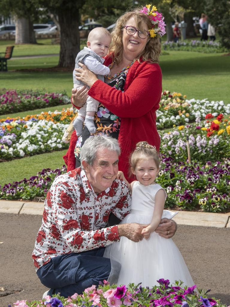 Helen Hodgkinson holding four-month-old Fletcher Oliveri with Paul Hodgkinson and Amelia Oliveri. Picture: Nev Madsen