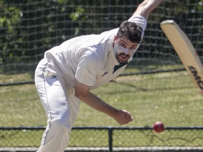 VSDCA cricket: Preston v Caulfield. Caulfield bowler Oliver Hayes.  Picture: Valeriu Campan