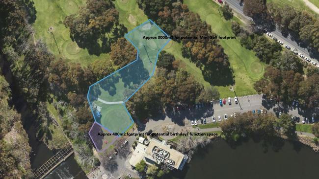 The possible location of a new 18-hole mini golf course at Adelaide Golf Course. Picture: Supplied