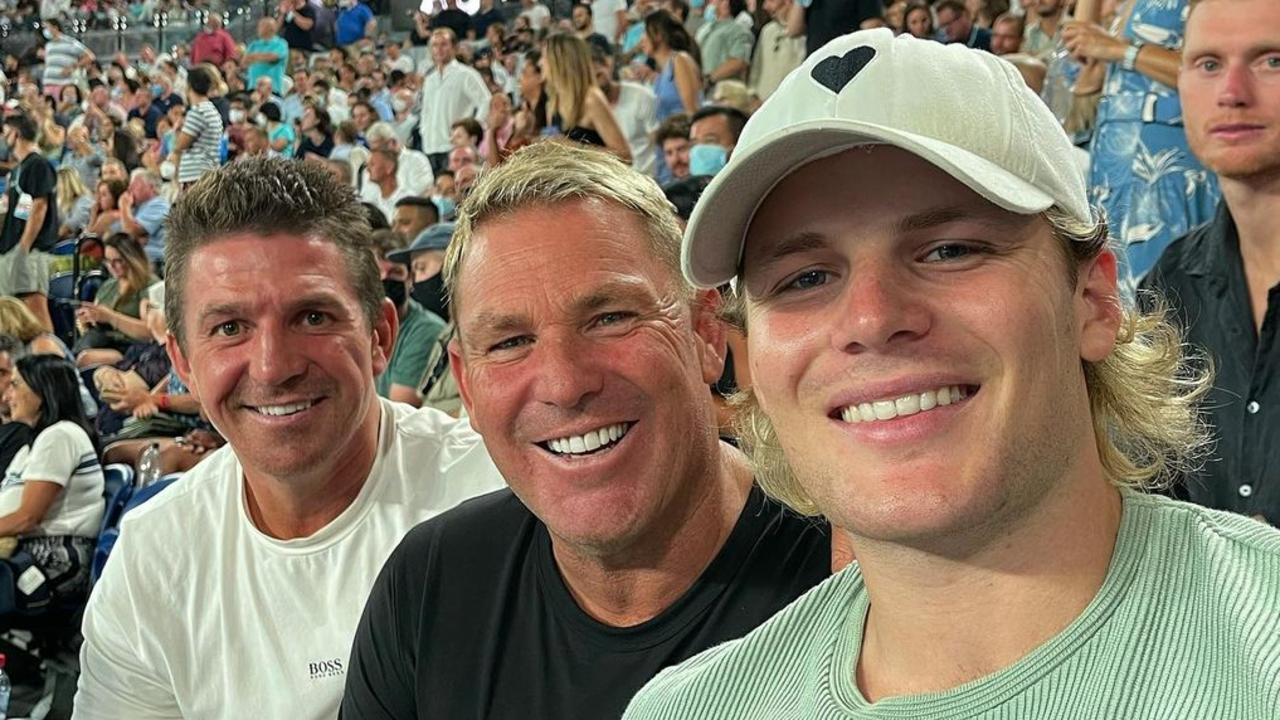 Jackson and Shane Warne a short time before his death. Photo: Instagram.