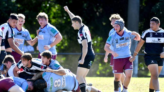 Action in the Colts 1 club rugby union between Souths and Norths. Saturday June 25, 2022. Picture, John Gass