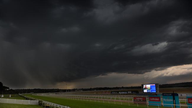 The Mornington Twilight Races have been called off after only three races due to storms and lightning strikes. Picture: Tony Gough