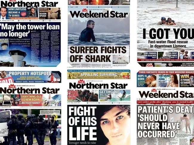 Some of the amazing front pages of The Northern Star over the years.